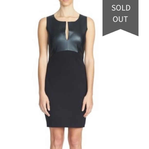 1. State Faux Leather Panel Bodycon Dress - Picture 3 of 3